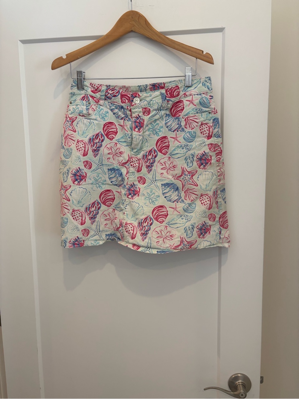 Croft & Barrow Seashell-Print Skort in Cream, Pink & Aqua Blue